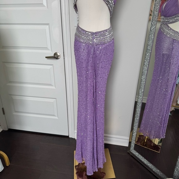 Vintage 100% silk Elegant Purple Gown crystal fairycore luxury glam 4 prom - Picture 10 of 15